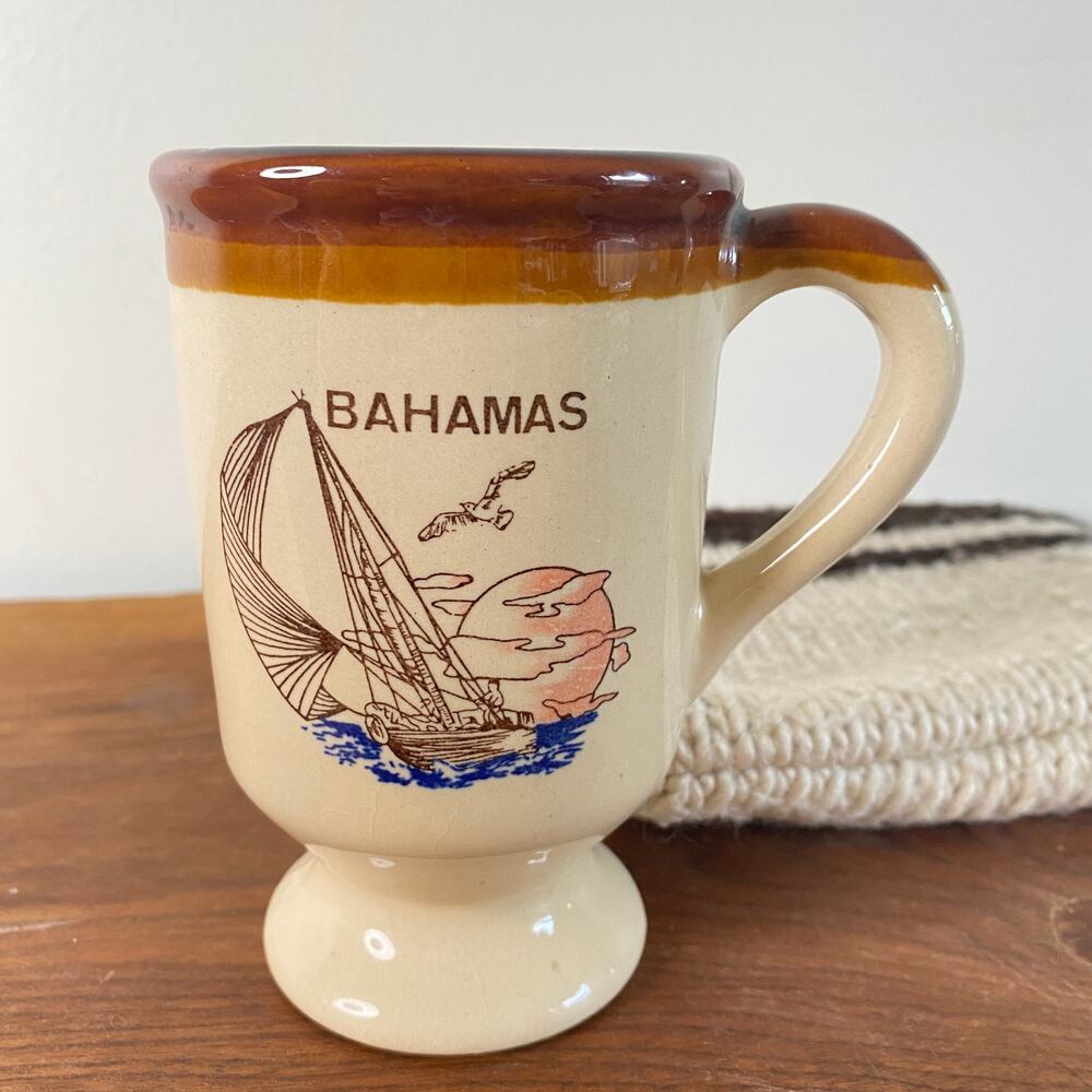 Vintage Bahamas Travel Destination Goblet Coffee Cup